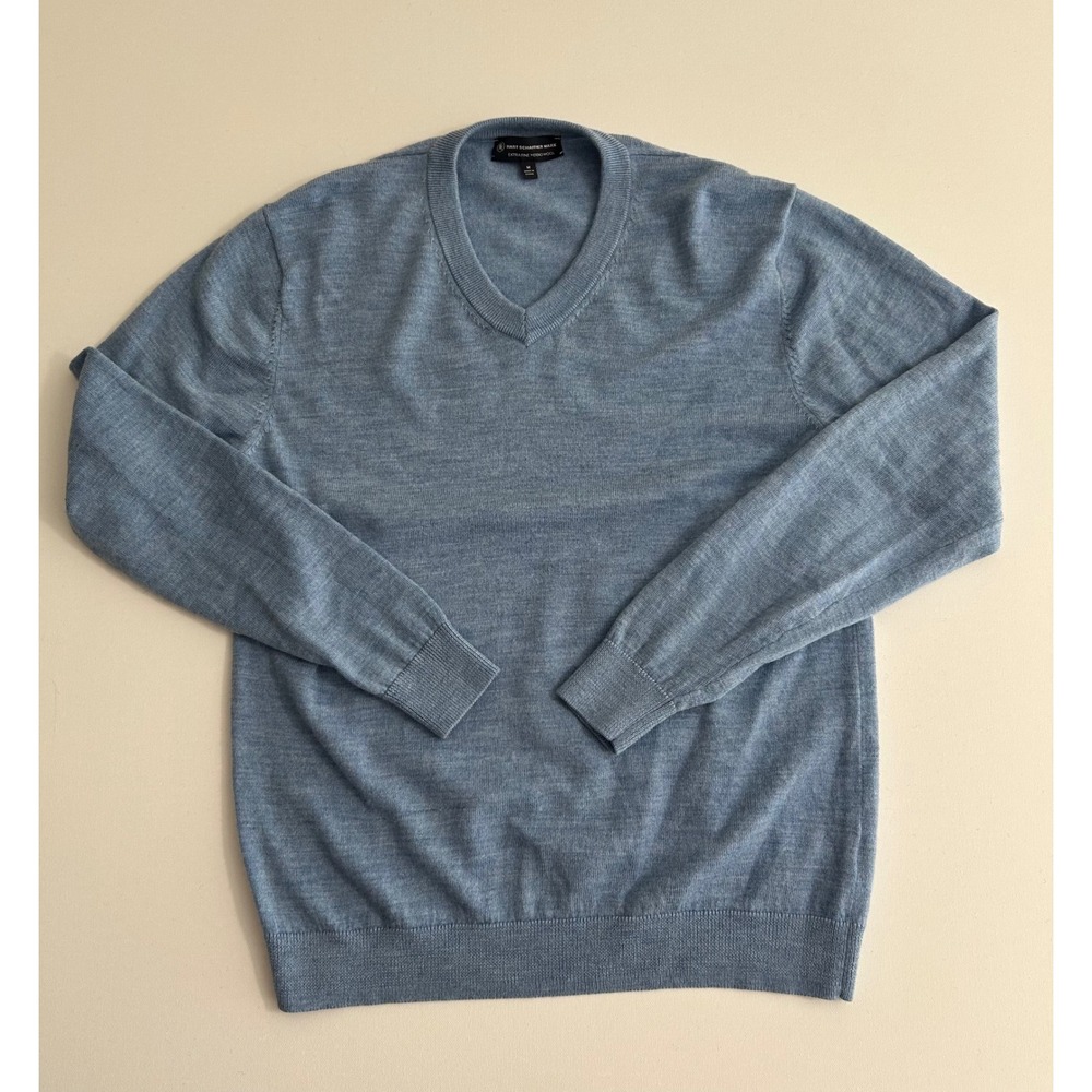 Hart Schaffner Marx Merino Wool V Neck Sweater Size M